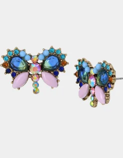 Betsey Johnson Betsey Love Fest Butterfly Stud Earrings<Women Jewelry