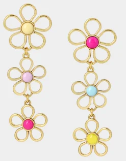 Betsey Johnson Betsey Love Fest Open Heart Linear Earrings<Women Jewelry