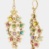 Betsey Johnson Betsey Love Fest Stone Flower Chandelier Earrings<Women Jewelry