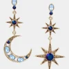 Betsey Johnson Betseys Celestial Star And Moon Mismatch Earrings<Women Jewelry