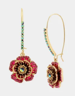 Betsey Johnson Betseys Flower Hook Earrings<Women Jewelry