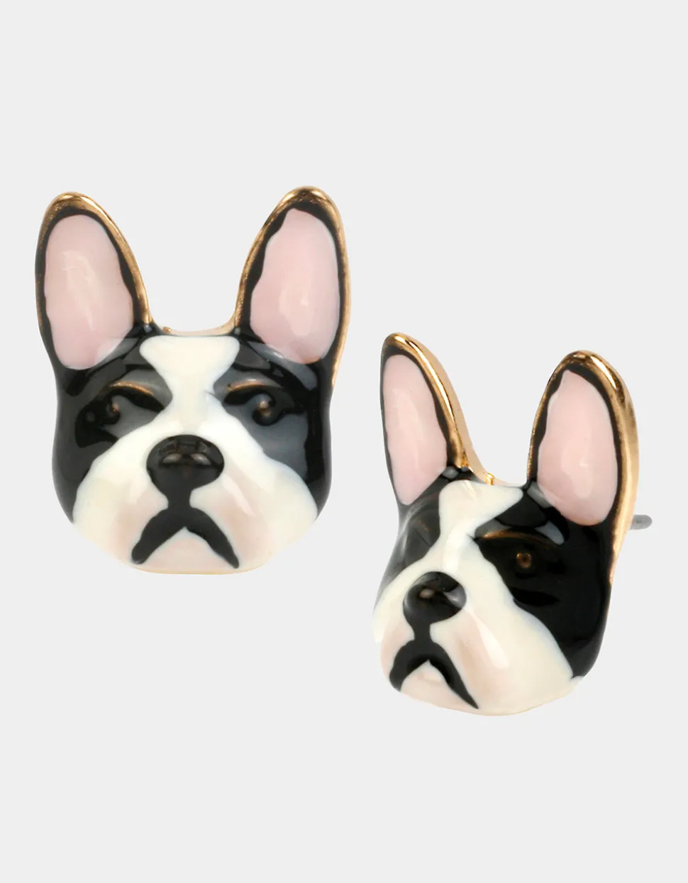 Betsey Johnson Betseys Frenchie Studs Black/White<Women Jewelry