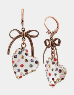 Betsey Johnson Betseys Lucite Heart Drop Earrings<Women Jewelry