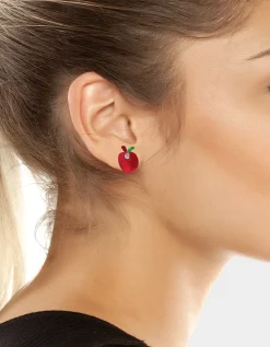 Betsey Johnson Charm School Apple Studs<Women Jewelry