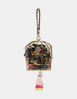 Betsey Johnson Kitsch Bird Is The Word Cage Dancer Wristlet<Women Handbags