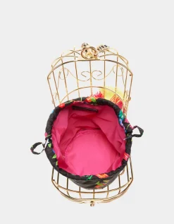 Betsey Johnson Kitsch Bird Is The Word Cage Dancer Wristlet<Women Handbags