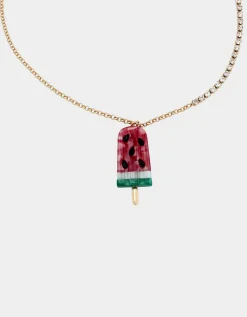 Betsey Johnson Kitsch Cookout Long Watermelon Necklace<Women Jewelry