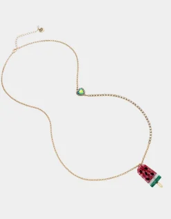 Betsey Johnson Kitsch Cookout Long Watermelon Necklace<Women Jewelry