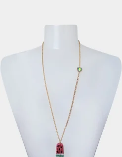 Betsey Johnson Kitsch Cookout Long Watermelon Necklace<Women Jewelry