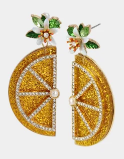 Betsey Johnson Lemon Drop Slice Statement Earrings<Women Jewelry