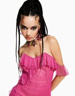 Betsey Johnson Meshing Around Strapless Mini Dress<Women Clothing