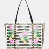 Betsey Johnson Seeing Stripes Tote Black/White<Women Handbags