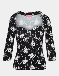 Betsey Johnson 80Th Bash Corset Raglan Top Black/White<Women Clothing
