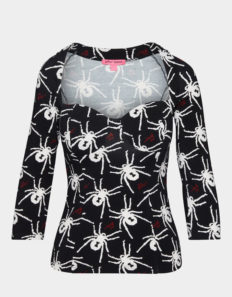 Betsey Johnson 80Th Bash Corset Raglan Top Black/White<Women Clothing
