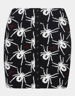 Betsey Johnson 80Th Bash Snap Front Mini Skirt Black/White<Women Clothing
