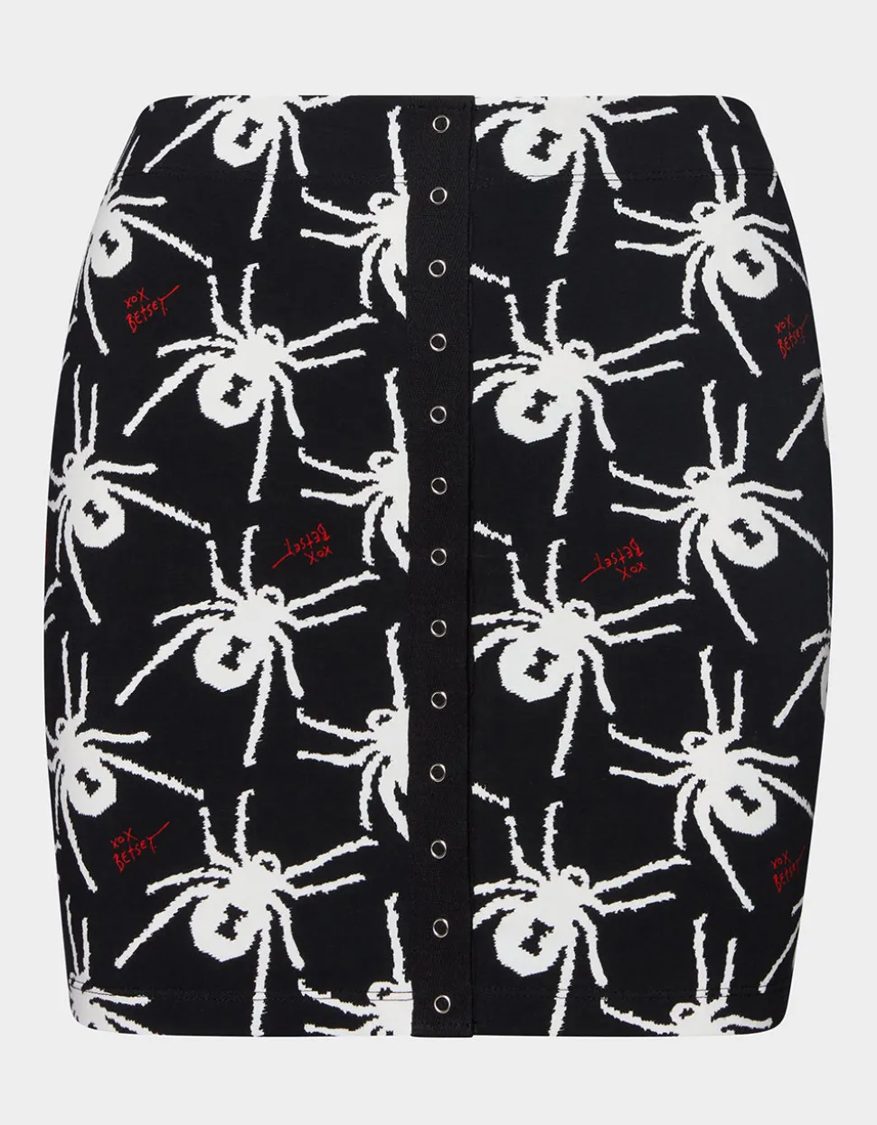 Betsey Johnson 80Th Bash Snap Front Mini Skirt Black/White<Women Clothing