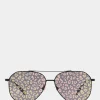 Betsey Johnson The Fine Print Sunglasses Black/Pink<Women Accessories