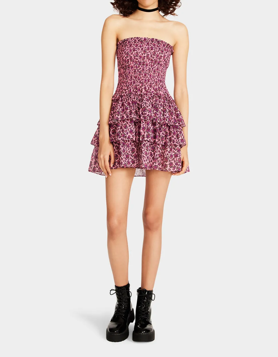 Betsey Johnson Vintage Ditsy Floral Strapless Mini Dress<Women Clothing