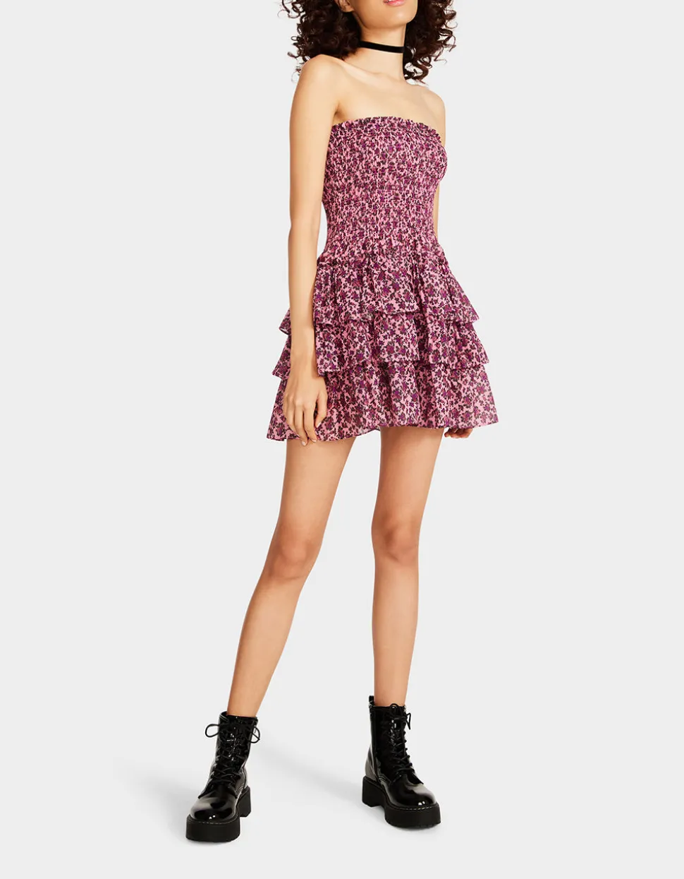 Betsey Johnson Vintage Ditsy Floral Strapless Mini Dress<Women Clothing