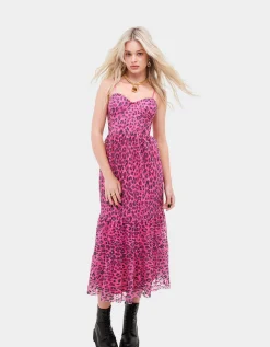 Betsey Johnson Wild N Out Stretch Lace Corset Midi<Women Clothing